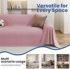 Pet Couch Cover for Dogs, 78"x102", Sofa Covers Washable Geometry, Loveseat Cover for 2 Cushion Sofa, Couch Covers for Sectional L-Shape, Non Slip Dog Furniture Protector, Pink