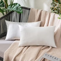MIULEE Pack of 2 Decorative Outdoor Solid Waterproof Throw Pillow Covers Christmas Faux Linen Garden Farmhouse Cushion Cases for Patio Tent Balcony Couch Sofa 20x12 Inch White