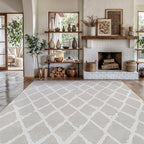 Modern Indoor Rug Diamond 8x10 Area Rugs for Living Room Luxury Kitchen Bedroom Durable Soft Geometric Durable Low and High Pile Stain Resistant Non Shedding Area Carpet 8x10