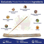 Satya Nag Champa Incense Sticks Bangalore- 250gm x 4 Pack (1000gm) Bundle Natural Hand Rolled Non-Toxic Nagchampa BNG Insense Set with Raajsee Insence Stick Holder for Meditation, Yoga & Joss Sticks