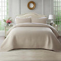 KASENTEX King XL Quilt Set 108"x98" – Soft Washed 3-Layer Lightweight Bedspread, Minimalist Nordic Design, All-Season Spring & Summer Quilt Set (1 Quilt + 2 Pillow Shams),Light Taupe