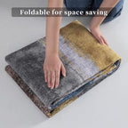 Ciicool Modern Abstract Yellow Grey Rug for Living Room, 9'x12' Machine Washable Area Rug Non-Slip Rug, Low-Pile Contemporary Indoor Dining Floor Carpet for Bedroom Office Under Table Home Decor