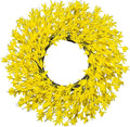 26 Inch Spring Wreaths for Front Door Large Spring Door Wreath Easter Valentines Wild Floral Summer Wreaths Outside All Season for Farmhouse Porch Wall Wedding Living Room Home Decor(Yellow)