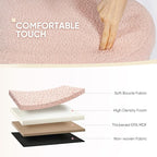 B FSOBEIIALEO Ottoman with Storage for Living Room, Sherpa Folding Storage Ottoman Foot Rest, 43.3 Inches Collapsible Bedroom Bench Pink