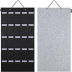 AROUY Sunglasses Organizer Storage, Hanging Wall Pocket Glasses Organizer - 25 Felt Slots Sunglass Organizer Holder Eyeglass Display with Sturdy Rope (Black, Large)