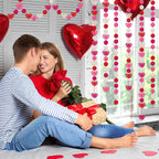 NOVWANG 40 Pcs Valentine's Day Rattan Balls Decorative, Centerpieces Vase Filler Heart Wicker Ball for Valentine's Day Wedding Party Decoration Table Hanging Decor DIY Crafts (Red, Rose, Pink, White)