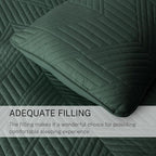Exclusivo Mezcla Ultrasonic King Quilt Bedding Set, Lightweight Green Bedspreads Soft Modern Geometric Coverlet Set for All Seasons (1 Quilt and 2 Pillow Shams)