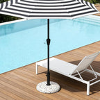 Patio Umbrella Base, 45lbs, Round Cobblestone Concrete Base, Heavy Duty Market Umbrella Stand for Outdoor, Lawn, Deck, Poolside