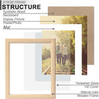 KTKDE 13x19 Picture Frame Real Glass,Poster frames Display Pictures 11x17 with Mat or 13x19 Without Mat, Modern Style Wood Composite Frame,Gallery Wall Frame best gift