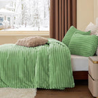 BEDELITE Fleece Twin Comforter Set -Super Soft & Warm Fluffy Green Bedding, Luxury Fuzzy Heavy Bed Set for Winter with 1 Pillow case