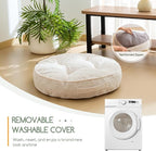 HIGOGOGO Washable Floor Pillow Cushion for Adults, Meditation Cushion Pillow, Large Round Floor Sitting, Removable Tufted Corduroy Cover, for Tatami Living Room or Yoga, 22x22 Inch, Machine Washable