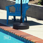 Home Zone Living 40lb Round Fillable Patio Umbrella Base Stand, 18in, Pole Holder, Water, Sand, Fits Poles Up to 1.9in(48mm) Diameter, UV Resistant, Lawn, Deck, Backyard, Garden, Spa, Pool, USA-Based