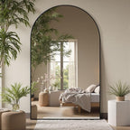 Suidia Arched Full Length Mirror, 82"x44" Floor Mirror Freestanding, Floor Standing Full Body Mirror with Stand for Bedroom, Hanging Leaning Mounted for Living Room Cloakroom, Black
