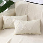 decorUhome Spring Throw Pillow Covers 12x20 Inch Set of 2, Soft Plush Faux Fur Wool Lumbar Beige Couch Pillow Covers, Decorative Neutral Pillow Cases for Bed Sofa Living Room Home Decor