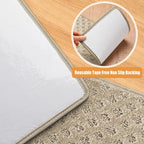 PURE ERA Carpet Stair Treads Tape Free Non Slip Indoor Stair Carpet Stair Protectors Pet-Friendly Non-Slip Skid Resistant Washable Reusable 8" x 30"(14 Pieces,Cream Gray Mini-Diamond Trellis)