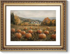 ARPEOTCY Vintage Gold Framed Wall Art Decor, 11x14 Inch Pumpkin Field Picture Artwork, Classical Farmhouse Fall Wall Art for Living Room Bedroom Study, Retro kitchen Autumn Decor Aesthetic