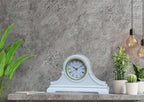 Mantel Clocks, Battery Operated, Silent Wood Table Clock with Westminster Chimes On The Hour, Solid Wooden Shelf Chiming Mantle Clock, 9" x 16" x 3" (White - Roman Numerals)