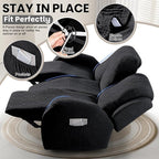VANSOFY Recliner Couch Cover, 8-Pieces Stretch Recliner Sofa Cover Soft Jacquard Reclining Slipcover Furniture Protector with Elastic Bottom for Kid, Pets(3 Seat,Black)