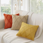 decorUhome Spring Throw Pillow Covers 12x20 Inch Set of 2, Soft Plush Faux Fur Wool Lumbar Rust Couch Pillow Covers, Decorative Neutral Pillow Cases for Bed Sofa Living Room Home Decor