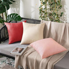MIULEE Pack of 2 Decorative Outdoor Solid Waterproof Throw Pillow Covers Spring Valentine Faux Linen Garden Farmhouse Cushion Cases for Patio Tent Balcony Couch Sofa 20x12 Inch Light Pink