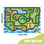 Car Rug,Kids Play Rug with Roads,Playroom Non Slip Car Track City Map for Bedroom Classroom - (59X39.4 Inches)