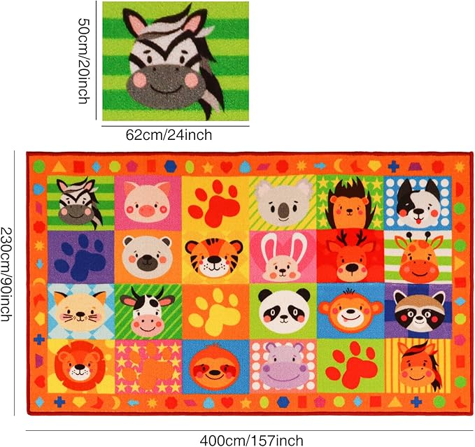 Classroom Rugs,Classroom Rug for Elementary,School Learning Seat Area Rug,Non-Slip Educational Classroom Carpet,Washable Kids Carpet for Playroom Nursery Kids Room