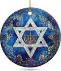 FLAGWIX Christmas Hanukkah Gifts for Men Women - Ceramic Christmas Ornaments 2025 for Tree - Hanukkah Decorations for Home, Spiritual Birthday Gifts for Mom Sister Friends, Jewish Gift Ideas