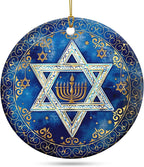 FLAGWIX Christmas Hanukkah Gifts for Men Women - Ceramic Christmas Ornaments 2025 for Tree - Hanukkah Decorations for Home, Spiritual Birthday Gifts for Mom Sister Friends, Jewish Gift Ideas