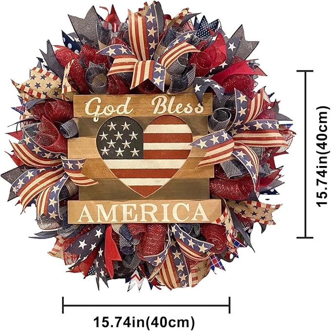 250th Anniversary Eagle Wreath, 3D Eagle Wreaths for Front Door, Red White and Blue Patriotic Wreath All-Weather Farmhouse Outdoor Holiday Decoration (E)