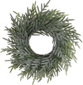 20 Inch Norfolk Pine Winter Wreath (Green & White) - Artificial Pine Greenery Christmas Winter Wreaths for Front Door Porch Wall Window Porch Fireplace Indoor Outdoor Decor Decorations