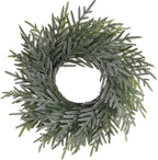 20 Inch Norfolk Pine Winter Wreath (Green & White) - Artificial Pine Greenery Christmas Winter Wreaths for Front Door Porch Wall Window Porch Fireplace Indoor Outdoor Decor Decorations