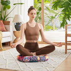 Codi Meditation Floor Pillow Set of 2, Boho Pillows Seating for Adults and Kids, Large Cushion for Yoga Living Room Tatami Sitting, Memory Foam Added, 22x22 Inch, Round Multi Patchwork