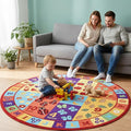 Furnish my Place 740 ABC with Numbers ABC Area Rug for Kids | Educational Alphabet Letter & Numbers | Nurseries Kindergarten | Play Area | Multicolor (13' 2" Round)