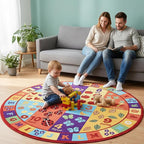 Furnish my Place 740 ABC with Numbers ABC Area Rug for Kids | Educational Alphabet Letter & Numbers | Nurseries Kindergarten | Play Area | Multicolor (5' Round)