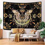 CHDGDHC Butterfly Moth Tapestry,Hippie Floral Aesthetic Wall Tapestries, Psychedelic Aesthetic Decor, Large Tapestry for Bedrooms, Living Rooms, and Dorms-47.64x35.43 Inch