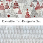 Southshore Fine Living, Inc. Full/Queen Size Christmas Quilt Set, Reversible Coverlet with 2 Shams, Holiday Queen Christmas Bedding Design - Red & Silver