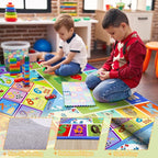 3x5 Small Kids Classroom & Playroom Rug - ABC Alphabet Educational Area Rug with Animals Numbers & Shapes - Washable Non-Slip Carpet Playmat for Nursery Preschool & Reading Area