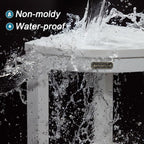 Corner Shower Stool for Inside Shower Waterproof, Poly Lumber Bathroom Shower Corner Bench Seat, Plastic Shower Chair Seat, Shower Shaving Foot Rest with Adjustable Feet, Non-Slip, White