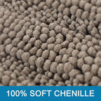 H.VERSAILTEX Bath Rugs for Bathroom Non Slip Bath Mats Extra Thick Chenille Striped Rug 20" x 32" Absorbent Non Skid Fluffy Soft Shaggy Washable Dry Fast Plush Mat for Indoor, Bath Room, Tub - Taupe