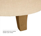 HomePop by Kinfine Fabric Upholstered Round Storage Ottoman - Button Tufted Ottoman with Removable Lid, Light Tan Textured Solid