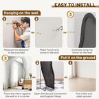 Antok Full Length Mirror, 76"x36" Floor Mirror with Stand, Standing Hanging Leaning Irregular Mirrors for Bedroom Living Room Entryway, Cloud Shaped, Black