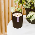 Calyan Wax Co. Lavender & Bergamot Scented Candle - 75 Hour Burn - Luxury Non Toxic Soy Wax Candles - Long Lasting Black Tumbler Jar Candle for Home - 10.2oz