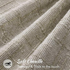 decorUhome Chenille Throw Pillow Covers 12x20 Set of 2, Thick Textured Slubby Neutral Decorative Pillow Covers with Elegant Design for Couch, Sofa, Living Room, Light Brown