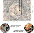 Accnicc Vintage Sun and Moon Tapestry Boho Hippie Floral Wall Tapestry for Bedroom Aesthetic Brown Celestial Spiritual Botanical Plant Large Tapestries Wall Hanging for Living Room Dorm 80 x 60 Inch