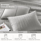 Comfort Spaces - CS14-0060 Kienna Quilt Coverlet Bedspread Ultra Soft Hypoallergenic All Season Lightweight Filling Stitched Bedding Set, King 104"x90", Gray 2 Piece