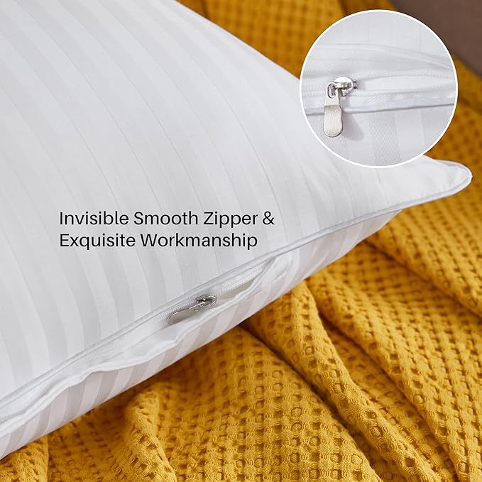 Oubonun 18 x 18 Throw Pillow Inserts, Firm and Fluffy Decorative Square Pillows for Couch Bed Sofa with Soft Cotton Cover White Cushion with Down Alternative Pack of 4