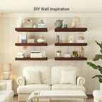 Heimlove 12" Deep Floating Shelves, 36 x 12 Inch Wall Mounted Long Floating Shelf with Invisible Brackets, for Home Decor, Bedroom, Kitchen, Living Room, Bathroom - 1 Pack, Rustic Brown
