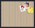 PinPix 28x22 Inch Cork Bulletin Board. This Decorative Framed Pin Board Comes with Multi Color Waves Design and a Satin Black Frame. Ideal for Home Office Decor or Message Board (PinPix-565)