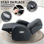 VANSOFY Recliner Chair Covers, 4-Pieces Stretch Recliner Cover Jacquard Soft Reclining Chair Slipcover Furniture Protector with Elastic Bottom for Lazy Boy Recliner(Dark Gray)