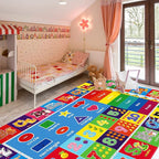 Kids Rug for Playroom, ABC Play Mat Educational Rugs, Soft Non-Slip Rug Toddler Baby Play Mat, Alphabet Carpet for Boy Girl Bedroom